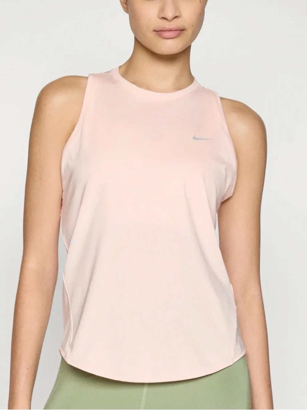 Nike Womens Pink Dri-FIT Race Running Singlet Tank Top Athletic Yoga Exercise XS